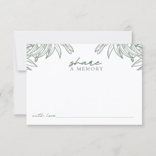Forest Green Simple Botanical Share A Memory Thank You Card
