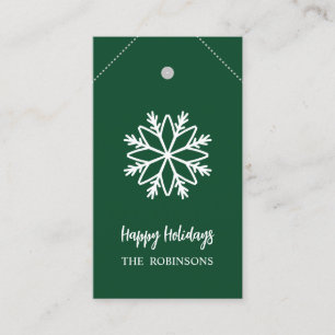 FOREST GREEN SNOWFLAKE DIY CHRISTMAS GIFT TAG