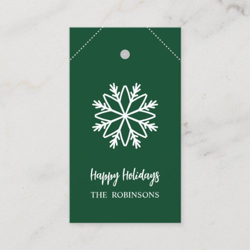 FOREST GREEN SNOWFLAKE DIY CHRISTMAS GIFT TAG