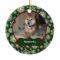 Forest Green Snowflakes Personalized Photo Round