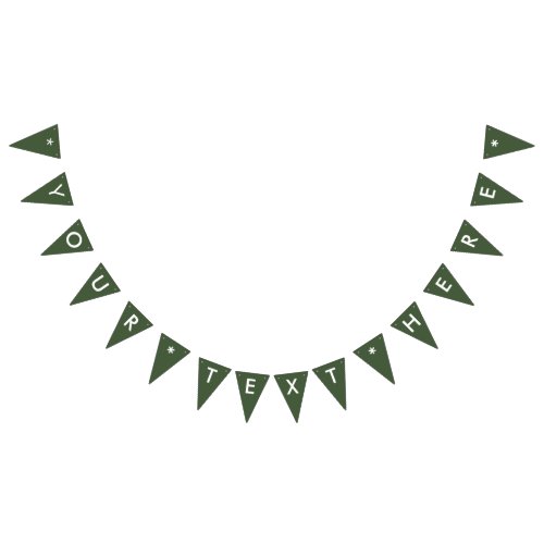 Forest Green Solid Color Customize It Bunting Flags