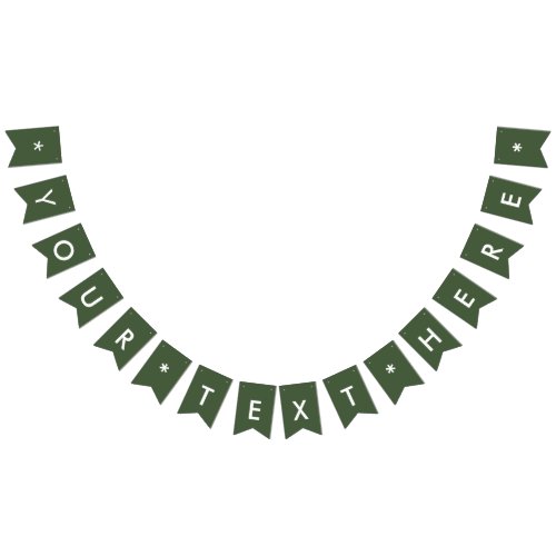 Forest Green Solid Color Customize It Bunting Flags