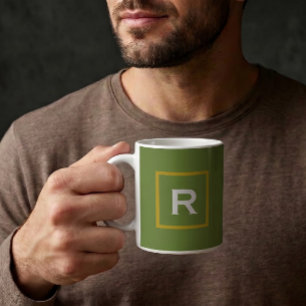 Forest Green Solid Color Plain Personal Coffee Mug