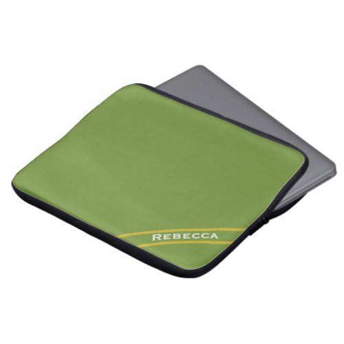 Forest Green Solid Color Plain Personal Laptop Sleeve