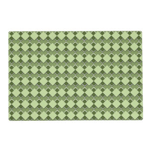 Forest Green Square and Diamond Checkered Pattern Placemat