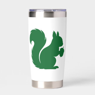 Forest Green Squirrel Animal Water Bottle Insulated Tumbler