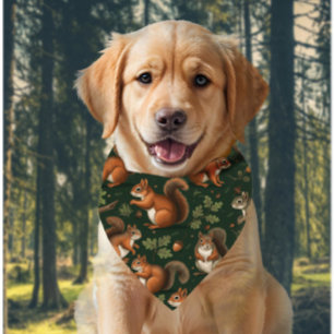 Forest Green Squirrel Dog Bandana
