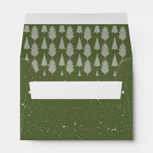 Forest Green Starry Night Sparkles Envelope