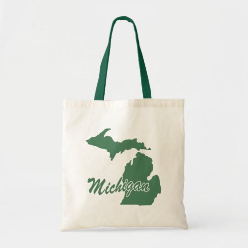 Forest Green State Michigan Tote Bag