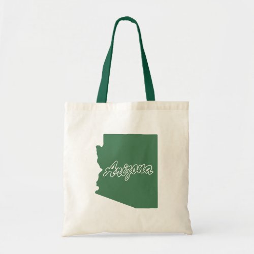 Forest Green State Of Arizona Shape Tote Bag