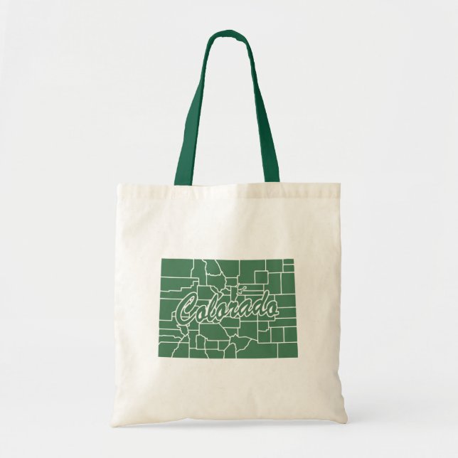 Forest Green State Of Colorado Shape Tote Bag (Front)