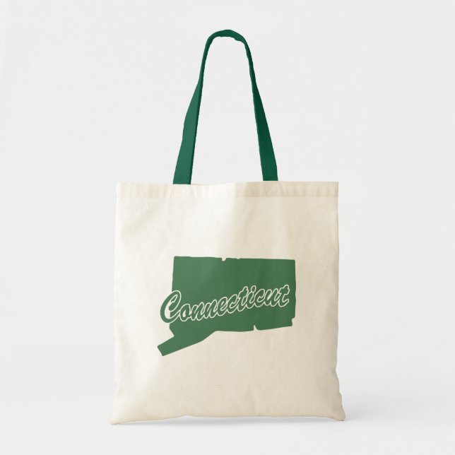 Forest Green State Of Connecticut Shape Tote Bag (Front)