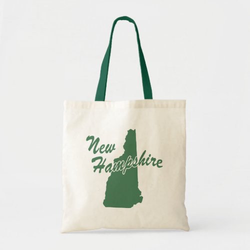 Forest Green State Of New Hampshire Shape Tote Bag