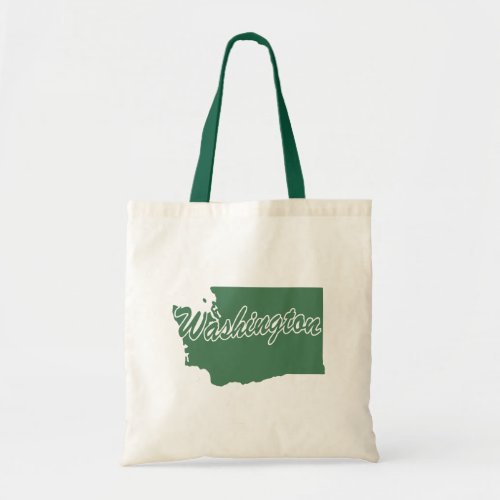 Forest Green State Of Washington Shape Tote Bag