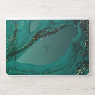 Forest green strata Sparkles agate stone marble HP Laptop Skin