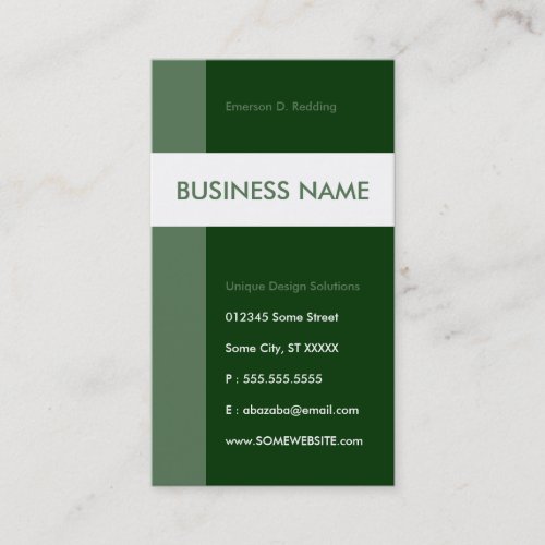 forest green streamline business card