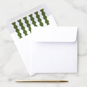 Forest Green Stripes Modern Cottagecore Envelope Liner