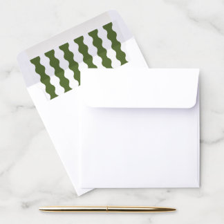 Forest Green Stripes Modern Cottagecore Envelope Liner