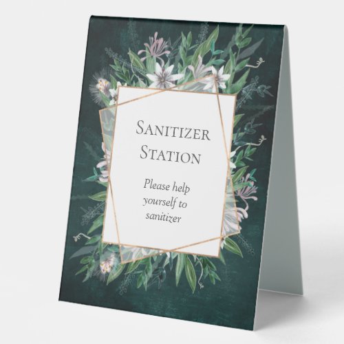 Forest green Summer sanitizer station Table Tent S Table Tent Sign