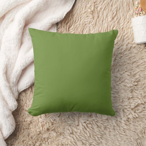 Forest Green Vintage Solid Color Plain  Throw Pillow