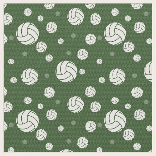 Forest Green Volleyball Chevron Patterned Fabric