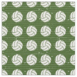 Forest Green Volleyball Wood Floor Patterned Fabric