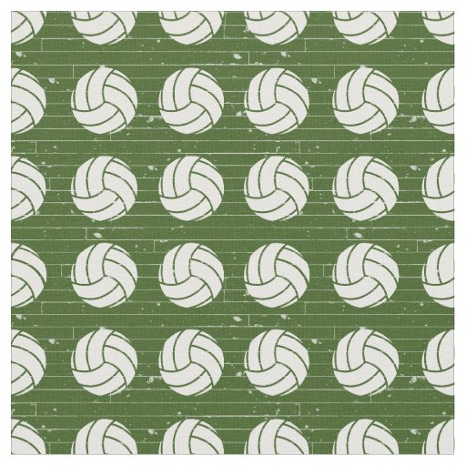 Forest Green Volleyball Wood Floor Patterned Fabric