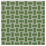 Forest green weave basket pattern design fabric