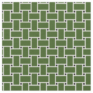 Forest green weave basket pattern design fabric