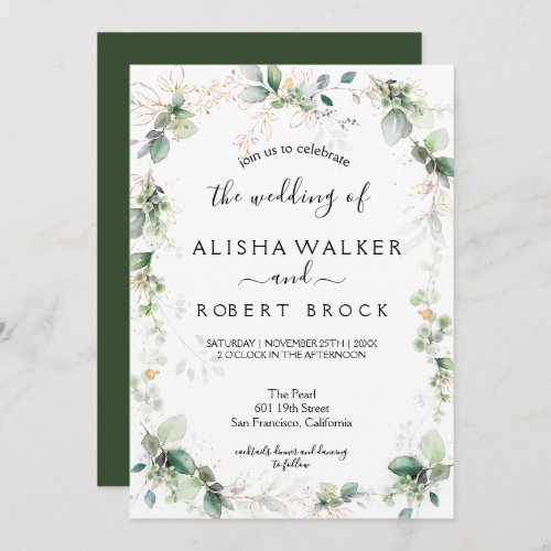 Forest Green Wedding Invitation