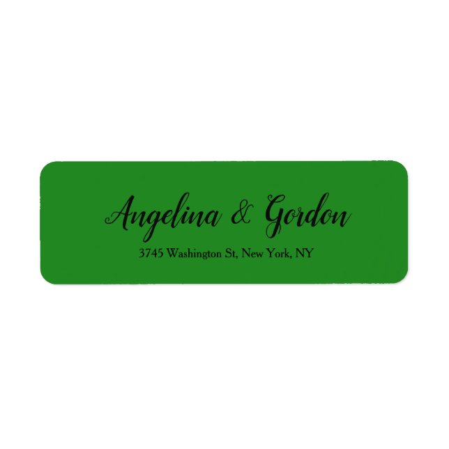 Forest Green Wedding Professional Elegant Label (Front)