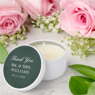 Forest Green Wedding Thank You Guest Favors Mini Candle Favors