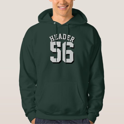 Forest Green  White Adults  Sports Jersey Design Hoodie