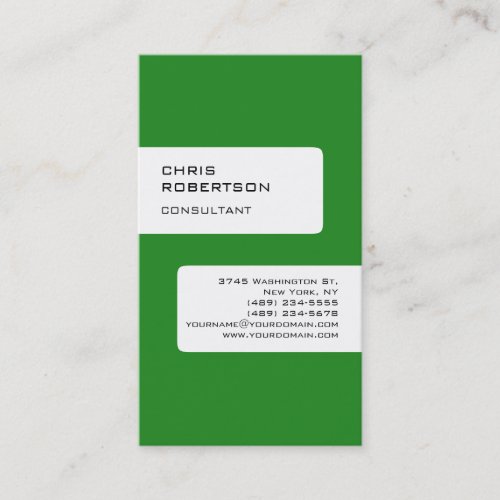Forest Green White Attractive Charm Business Card