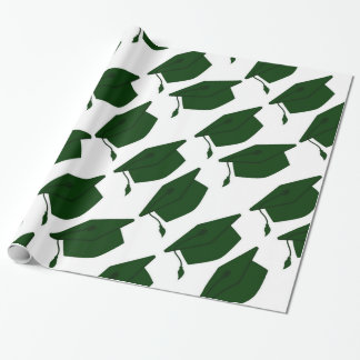 FOREST GREEN & WHITE GRADUATION WRAPPING PAPER