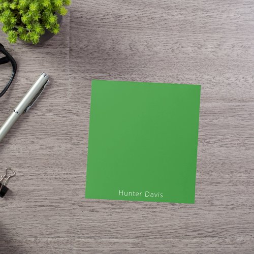 Forest green white name notepad