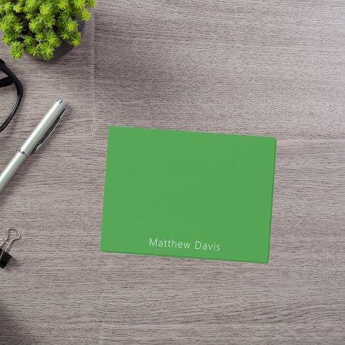 Forest green white name post_it notes