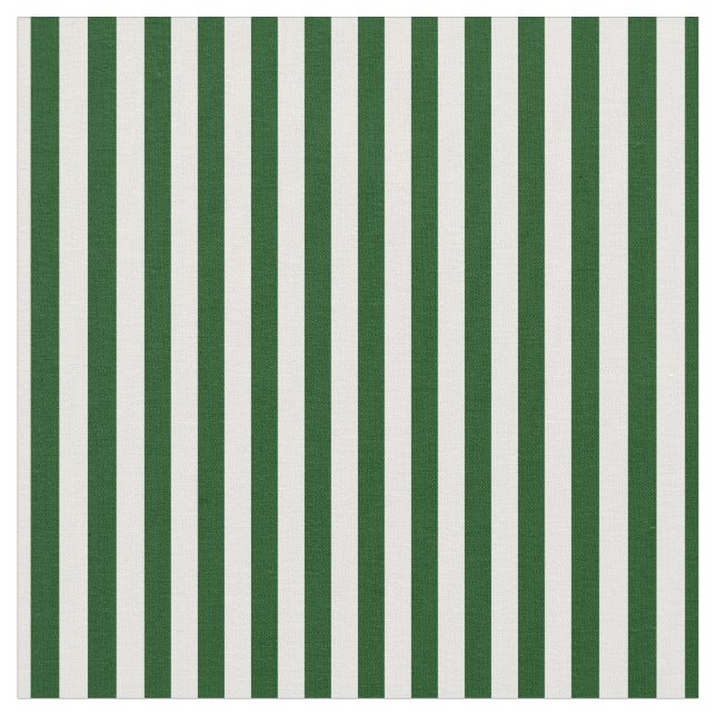 Forest Green & White Stripes Fabric (Close Up)