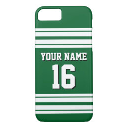 Forest Green White Team Jersey Custom Number Name iPhone 8/7 Case