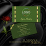 Forest Green with Logo Gold Border Professional Business Card
