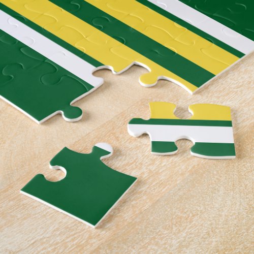 Forest Green with Yellow White Stripes Team Jersey Jigsaw Puzzle
