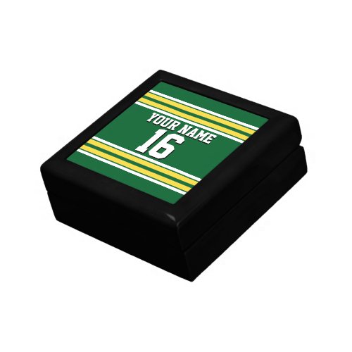 Forest Green with Yellow White Stripes Team Jersey Keepsake Box