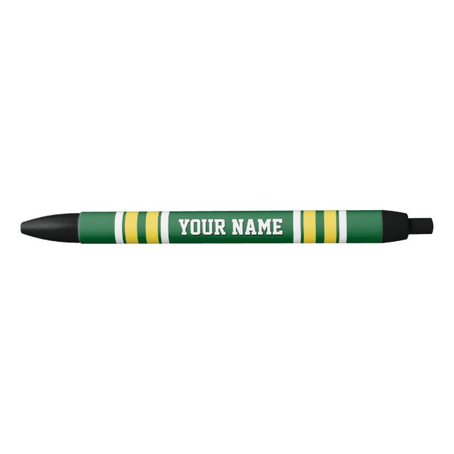 Forest Green with Yellow White Stripes Team Jersey Pen (Front)