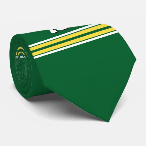 Forest Green with Yellow White Stripes Team Jersey Tie