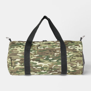 Forest Green Woodland Camouflage Pattern Duffle Bag