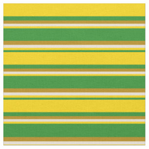 Forest Green, Yellow, Bisque & Dark Goldenrod Fabric
