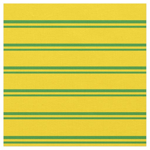 Forest Green & Yellow Lines Pattern Fabric
