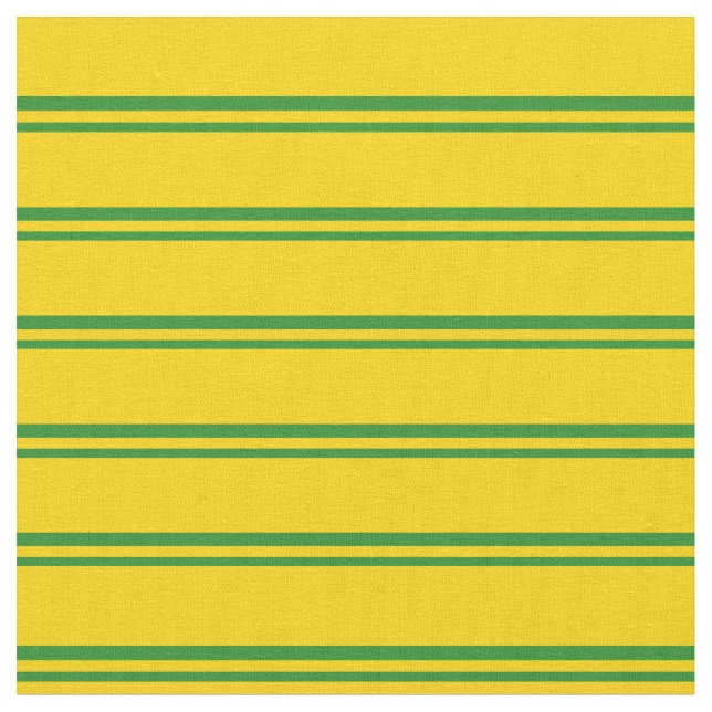 Forest Green & Yellow Lines Pattern Fabric (Close Up)