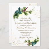 Forest Greenery All in One Christian Wedding Invitation (Front/Back)
