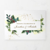 Forest Greenery All in One Christian Wedding Tri-Fold Invitation (Cover)